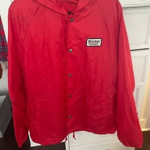 Brixton Windbreaker Adult Large Red with Hood